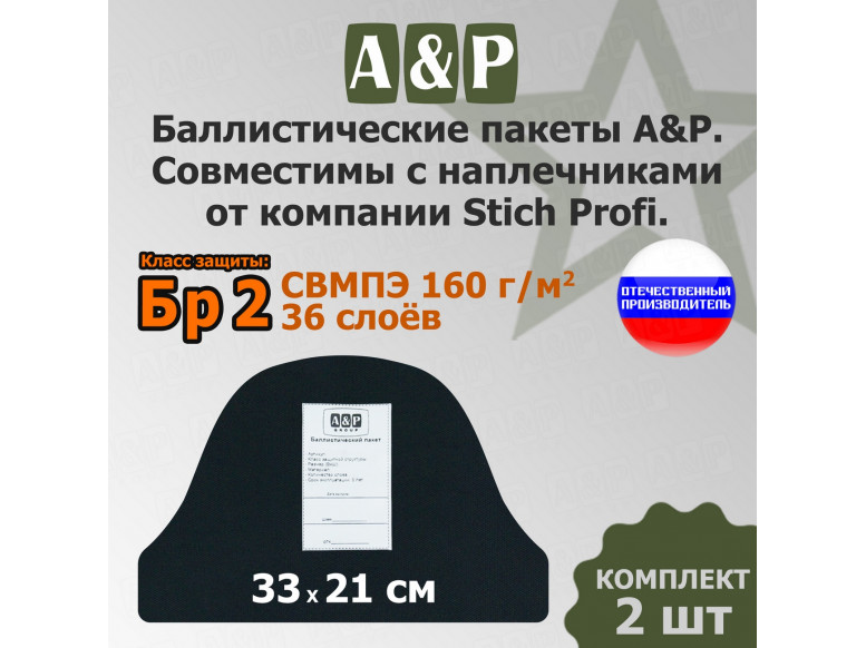 Баллистический пакет в наплечники от Stich Profi. Класс защитной структуры Бр 2.